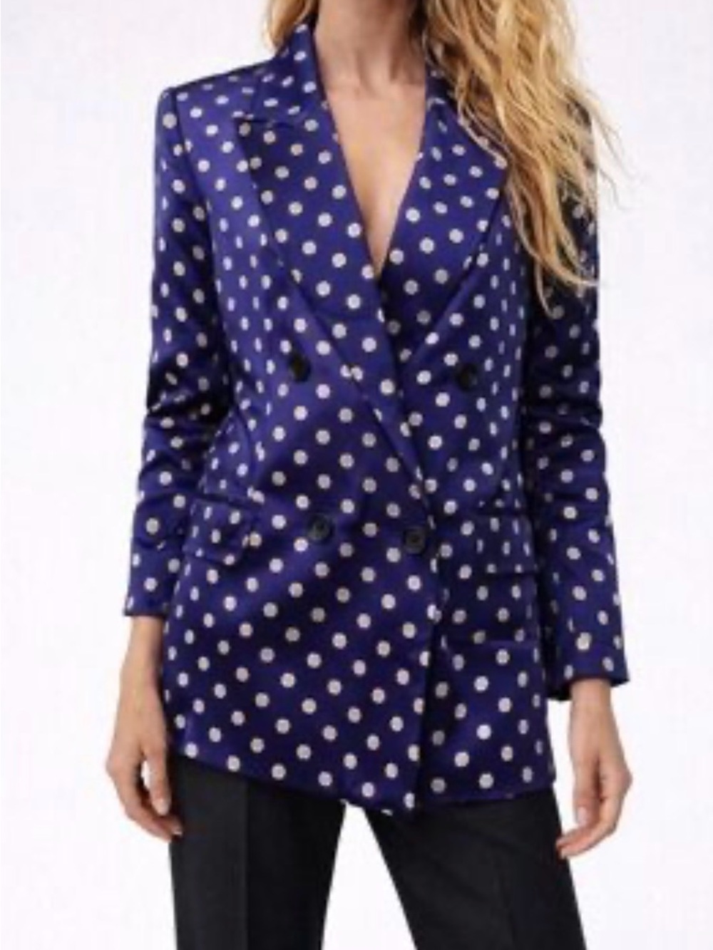 L’agence women’s 10 100% silk blazer jacket navy gold patterned